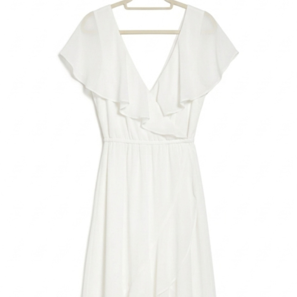 White Maxi Dress with V-Neck by Baltic Born - Picture 5 of 9